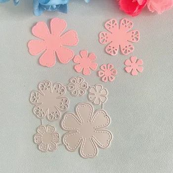сладък 3D флорални декорации и печати за рязане на метал Албум за изрязване на Хартиени картички с релефна ръчна изработка