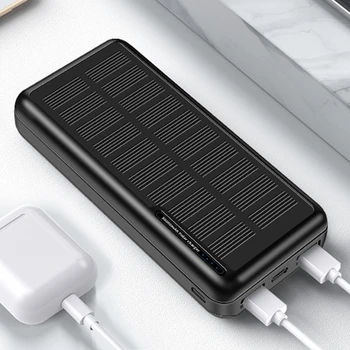 Слънчева батерия с капацитет 30000mAh за смарт мобилен телефон, USB Слънчево зарядно устройство за Преносим външен батерия