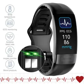 Смарт часовници P11 за наблюдение на състоянието на здравето, Водоустойчив многофункционален фитнес следи с диагонал 0,96 инча, спортен гривна за Android Smartwatch