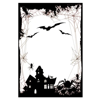 Странен замък на Хелоуин, прозрачен печат / печат за scrapbooking със собствените си ръце / албум със снимки, Декоративни листове с прозрачни щампи 10 * 15 см