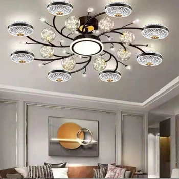 Тавана лампа в хола с хрусталем, модерна, интелигентна led полилей Gexing, спалня, ресторант, апартаменти, декоративни лампи за помещения