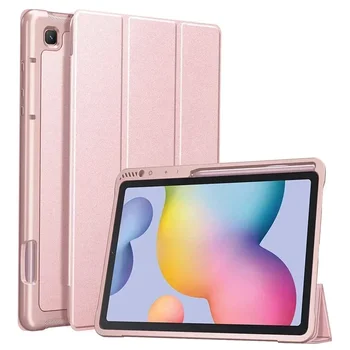 Тънък калъф За Samsung Galaxy Tab S6 Lite 10.4 2020 2022 P610 P615 P613 P619, калъф с Притежател на Молив, Трехстворчатая Поставка, Shell Smart