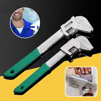 Универсален регулируем гаечен ключ F-тип, правоъгълен ключ, универсален ключ с механизма на палеца, гаечен ключ, за тръби, Ръчни инструменти за ремонт на водопровод