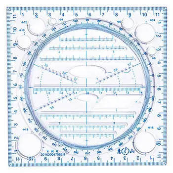 Универсална линия за студенти Мултифункционални измервателни линия с шарки във формата на кръгове и елипси, Ясна линия за измерване на