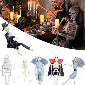 Хелоуин, Жив човешки скелет, от духове Къща, Окачен реквизит, Декорация за нечестивия партита, Ужас, Ужасно Движещ украса с голям череп