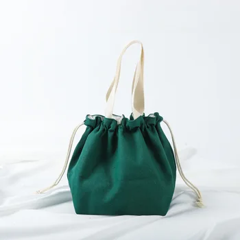Холщовая чанта за обяд на съвсем малък, плътен чанта за Bento в японски стил, за Многократна употреба, чанта за пикник за пътуване