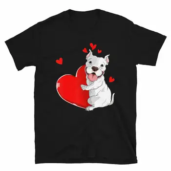 Хубава тениска за любителите на домашни животни, с куче питбул, размер M - 3XL