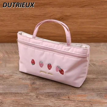 Чанта в японски стил с бродерия, косметичка с множество офиси, преносими линейни чанти-бъги, сладък дамски чанти