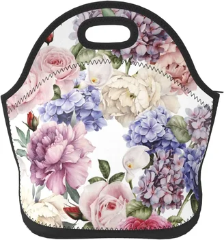 Чанта за обяд Pretty Flower Blossoms Голям чанта за обяд Изолиран Ланчбокс за жени, възрастни, тийнейджъри, студенти