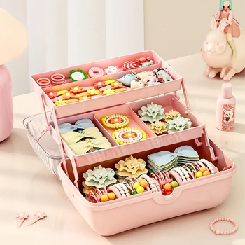 정리함 장난감 정리함 Многопластова кутия за съхранение на заколок, ковчег за украса за прекрасни момичета, кутия за съхранение на бебешки аксесоари за коса, кутия за съхранение на играчките
